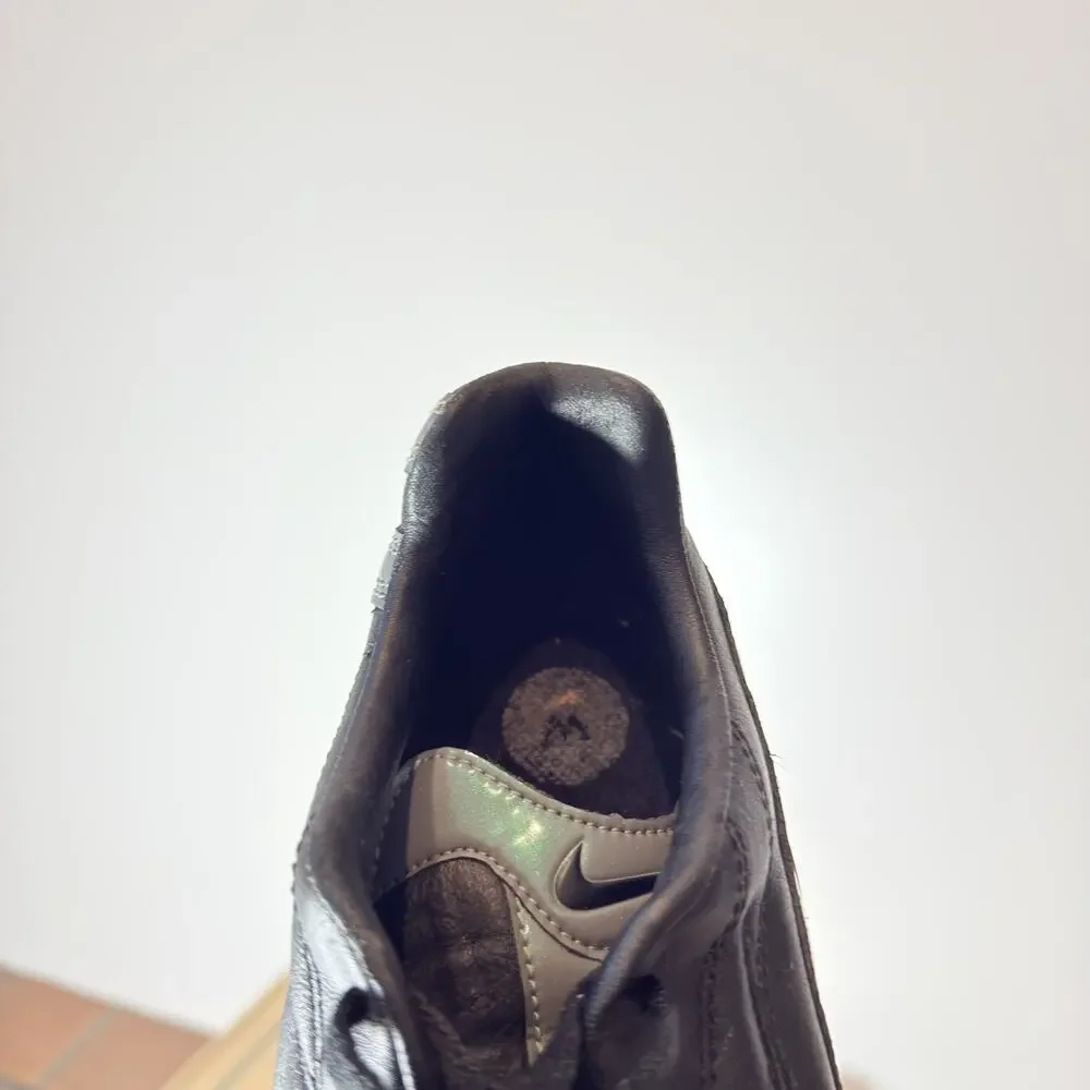 Vintage Mens 9.5 Nike Air Zoom ZM Total 90 Soccer Cleats Black Silver Leather